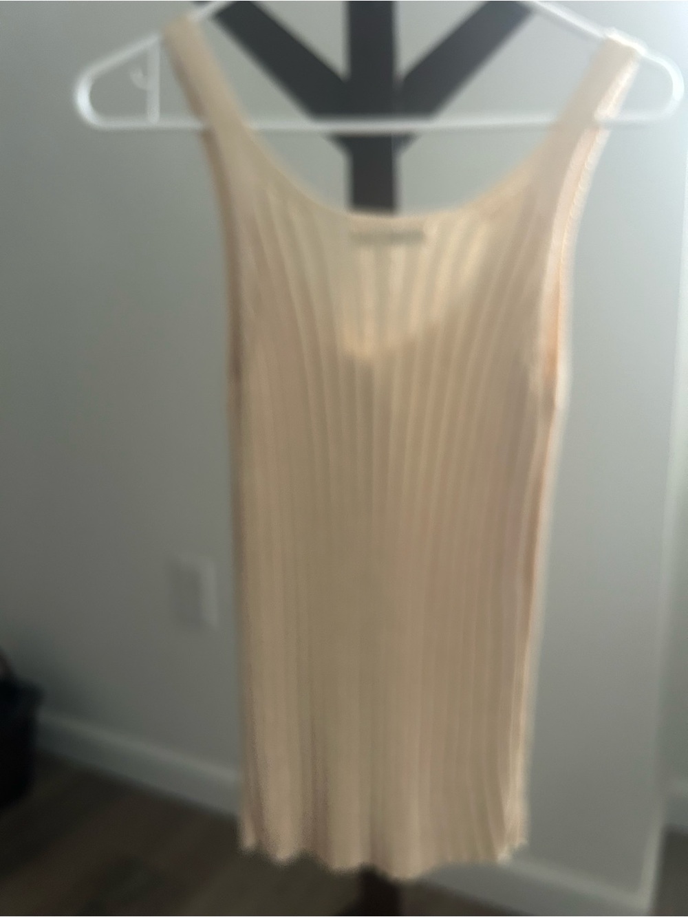 Staccato Beige Ribbed Button-Front Tank - Picture 3 of 4